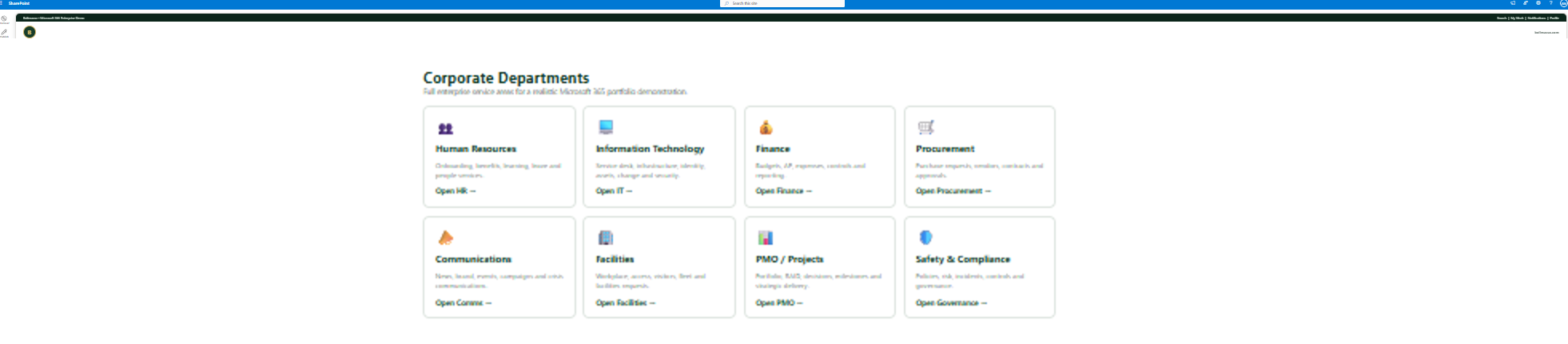 Bolimasso Enterprise Digital Workplace SharePoint Online portfolio screenshot